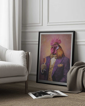 Rooster In a Purple Tuxedo Poster