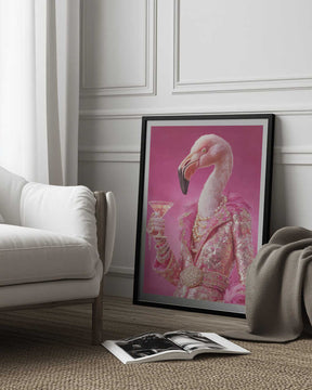 Flamingo In a Disco Jumpsuit Poster
