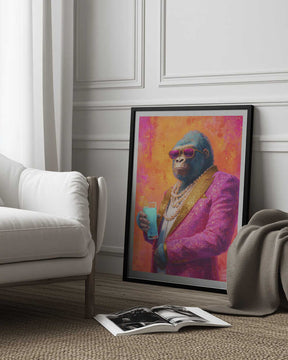 Gorilla In Pink Tuxedo Poster
