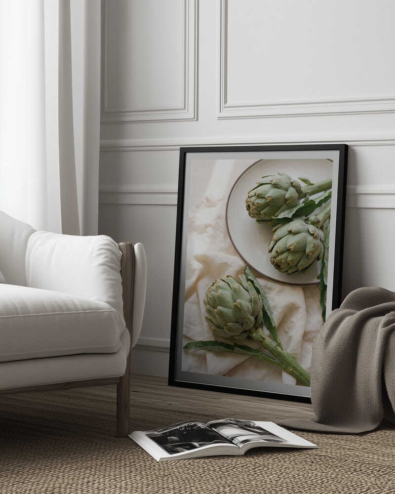 Three Fresh Artichokes Poster