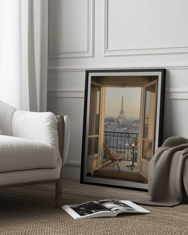 Parisian Balcony View Poster