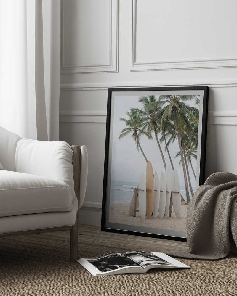 Surfboards On the Beach Poster