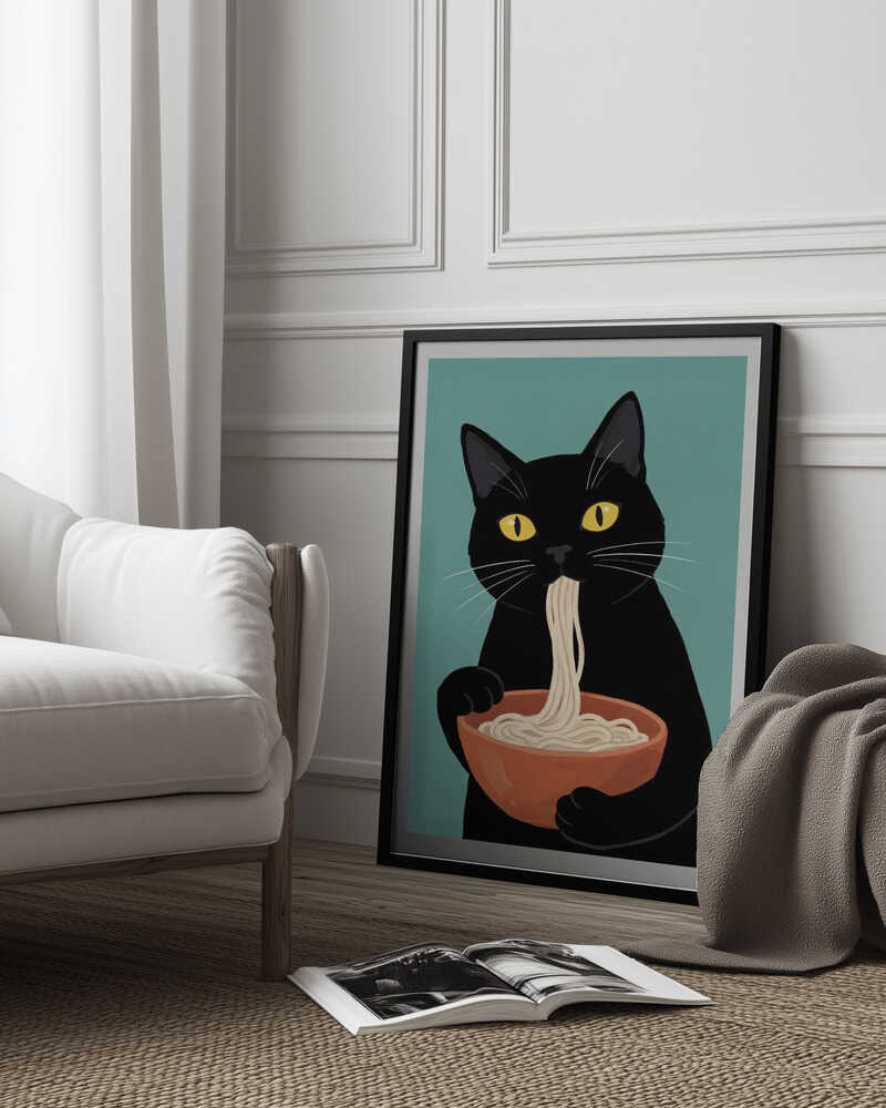 Noodle Cat No 2 Poster