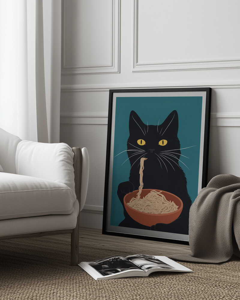 Noodle Cat No 3 Poster