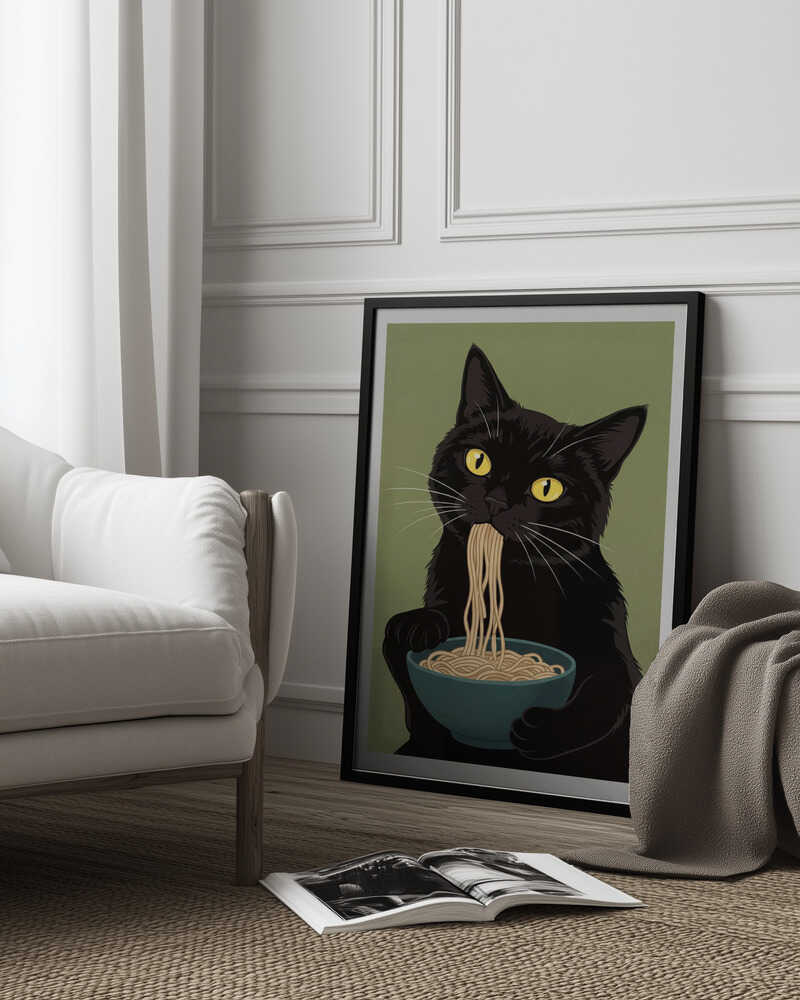 Noodle Cat No 4 Poster