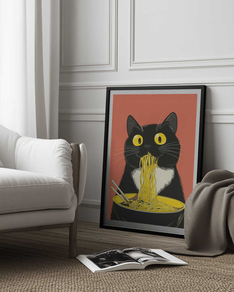 Noodle Cat No 6 Poster