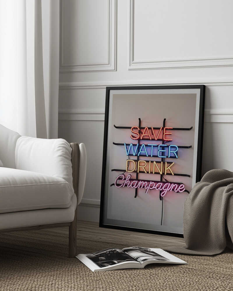 Save Water Neon Sign Poster