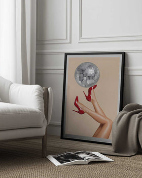 Stiletto Heels and Disco Ball Poster