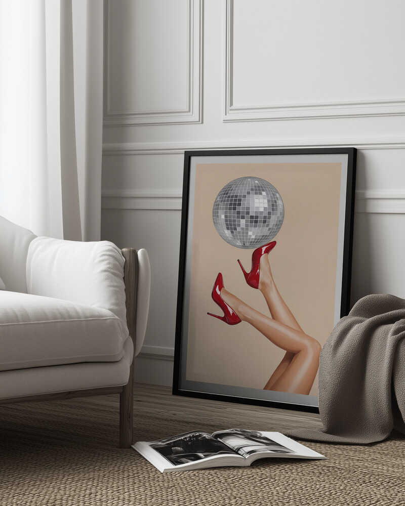 Stiletto Heels and Disco Ball Poster