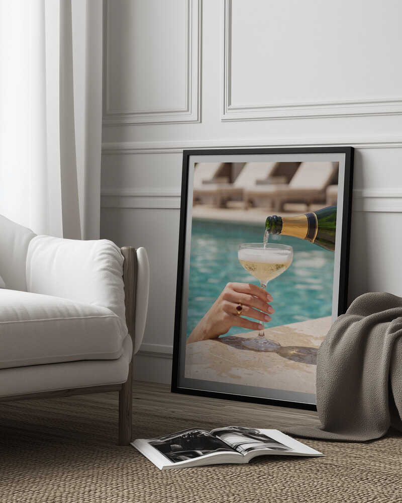 Luxury Poolside Champagne Poster