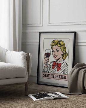 Pop Art Wine Woman Poster