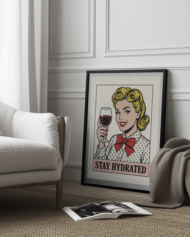 Pop Art Wine Woman Poster