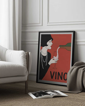 Elegant Flapper Wine Pour Poster