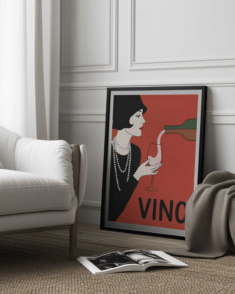 Elegant Flapper Wine Pour Poster