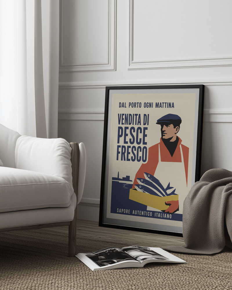 Italian Fish Market Poster