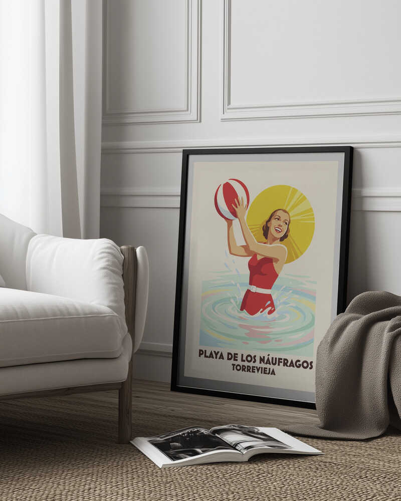 Retro Beach Ball Fun Poster