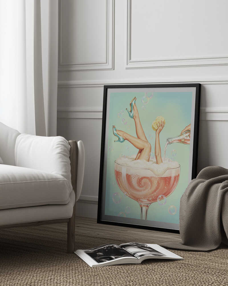 Champagne Bubble Bath Poster
