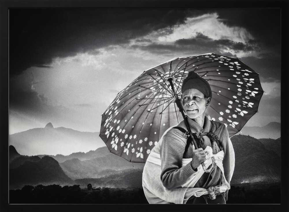 lady with umbrella Poster