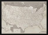 Highly detailed map of the United States, Gentry Poster