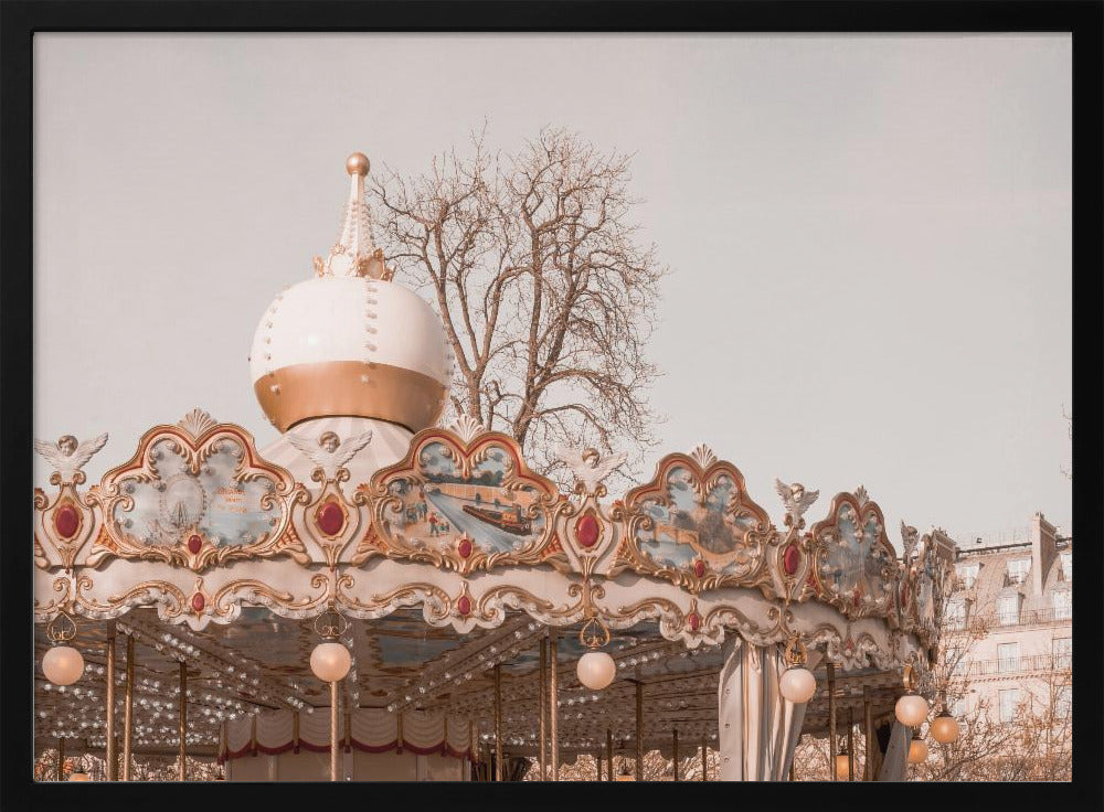 Paris Autumn Carousel Poster