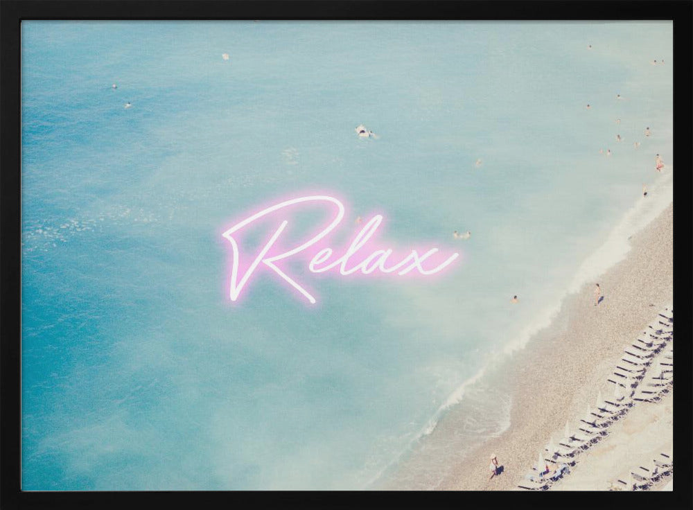 French Riviera Relax Neon Poster