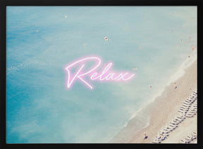 French Riviera Relax Neon Poster