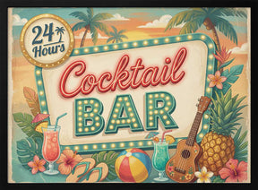 24 Hours Cocktail Bar Poster
