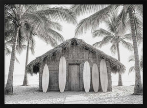 Beach Hutbw Poster
