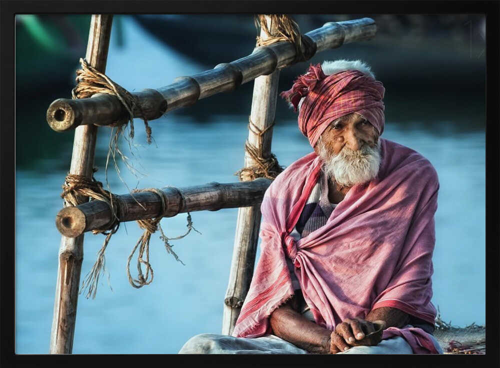 the old man and the Ganges Poster