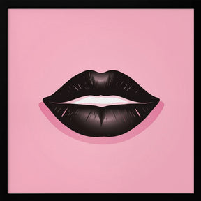 Lips In Black and Pink Poster