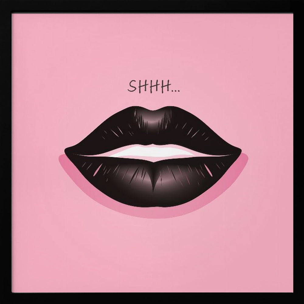 Lips In Black and Pink Poster