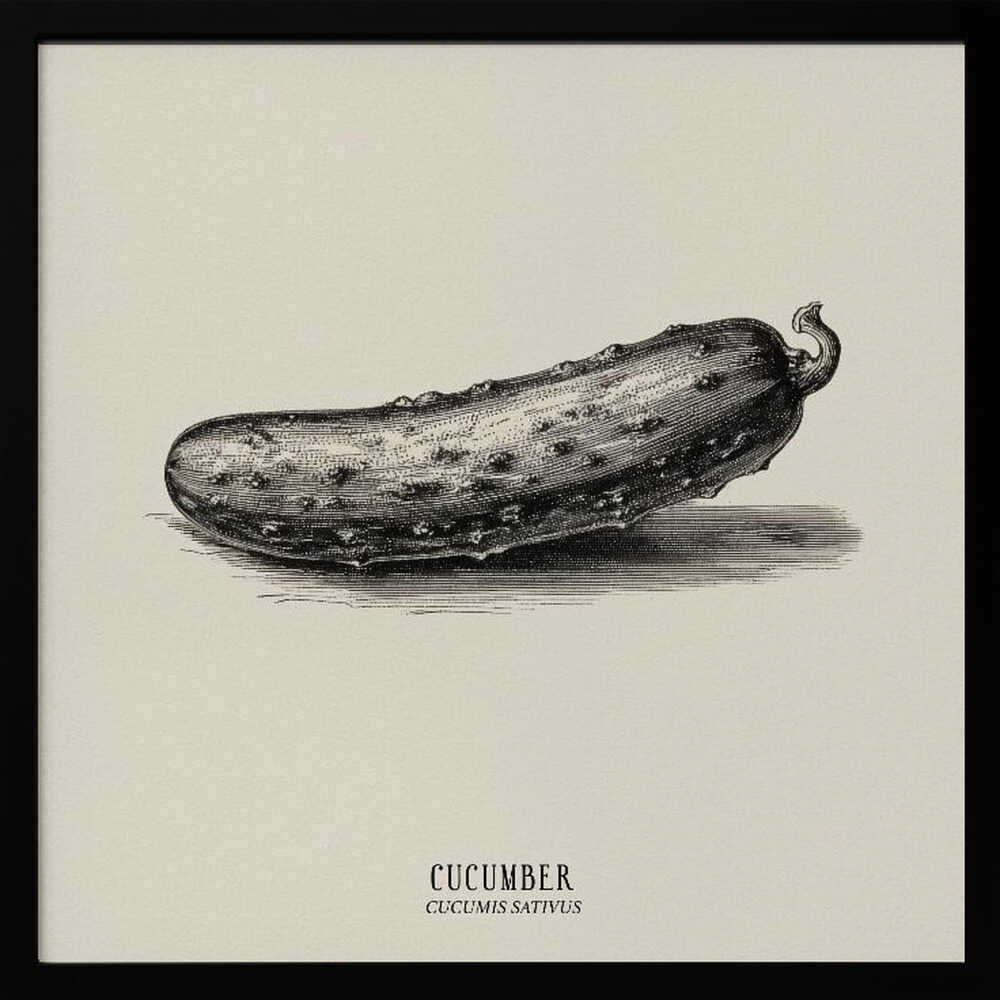 Vintage Vegetables - Cucumber Poster