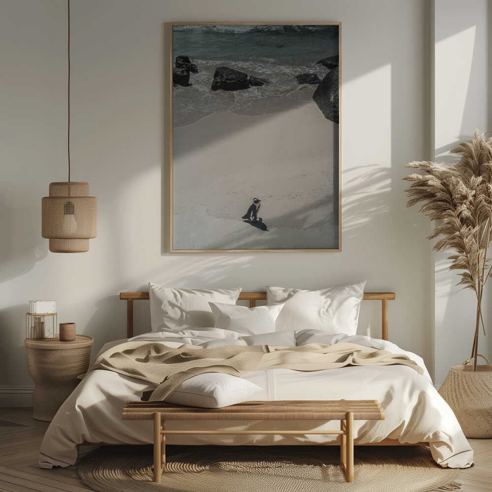 Lonely Beach Stroll Poster
