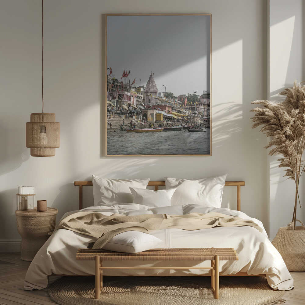 Ganges Riverside Scene Poster