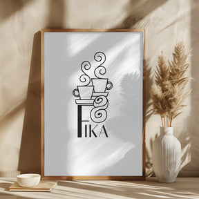 Fika line art illustration Poster