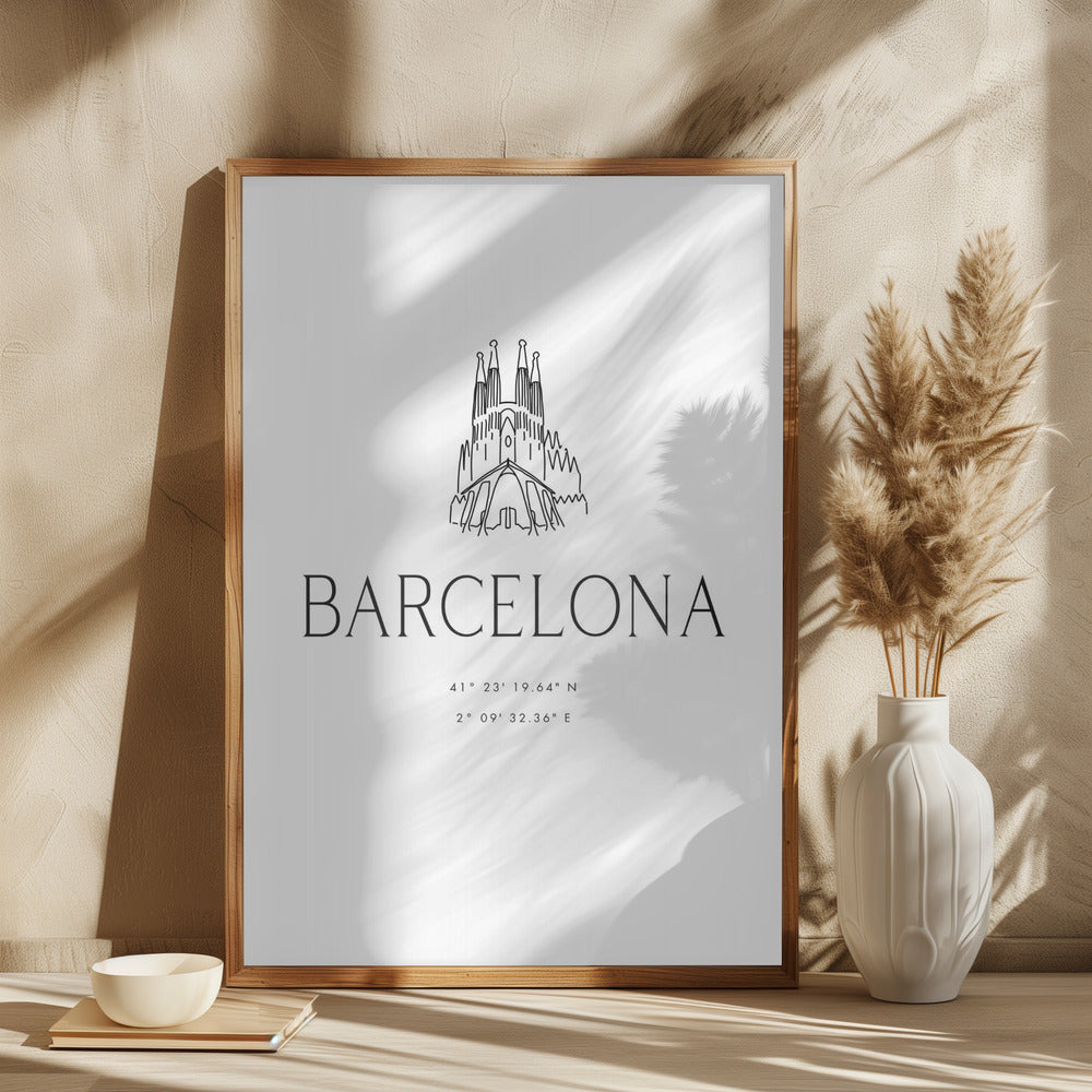 Barcelona city coordinates Poster