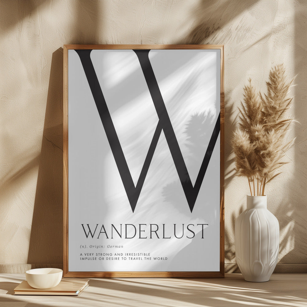 Wanderlust definition typography art Poster