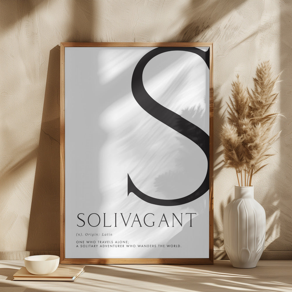 Solivagant definition typography art Poster