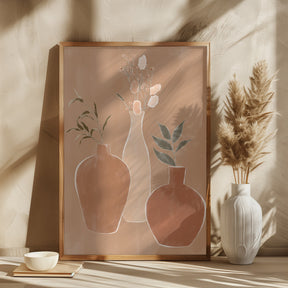 Set of Flower Vases Poster