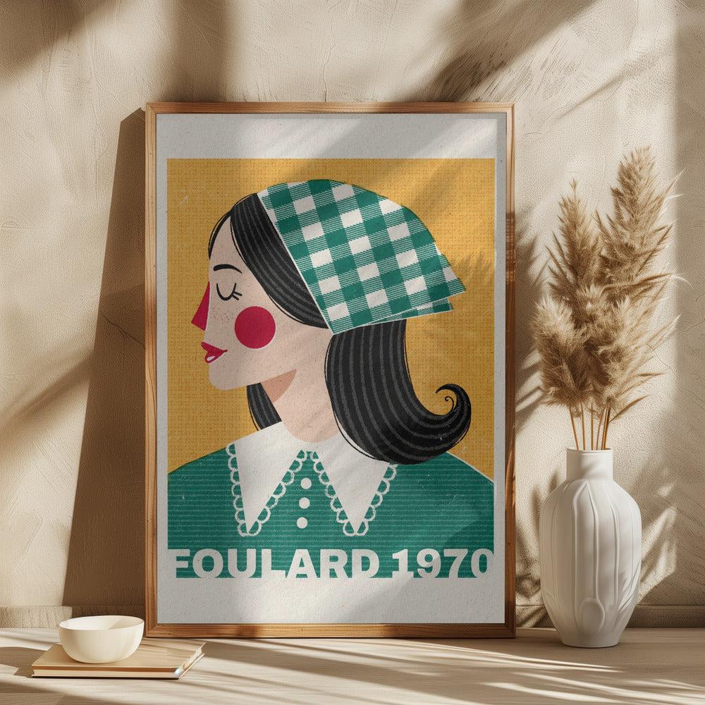 Foulard French Fashion Portrait Poster