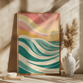 Abstract Sea Waves Poster