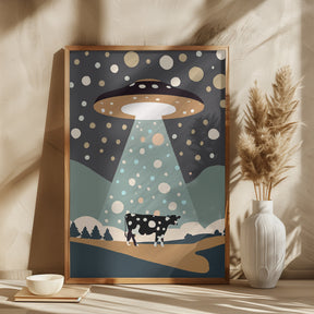 UFO &amp; cow Poster