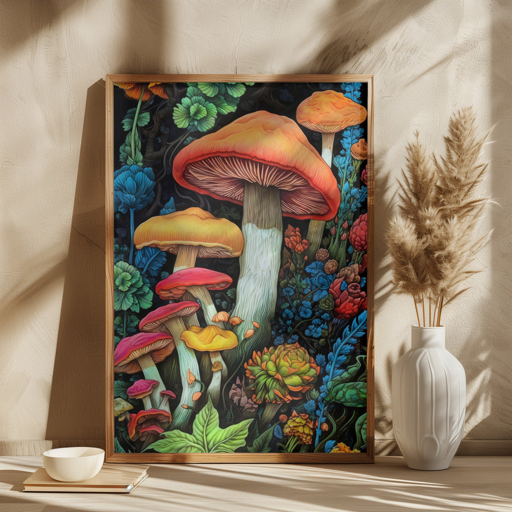 Nature 3 mushrooms Poster