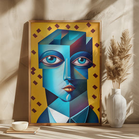 Cubist Abstract Face Poster