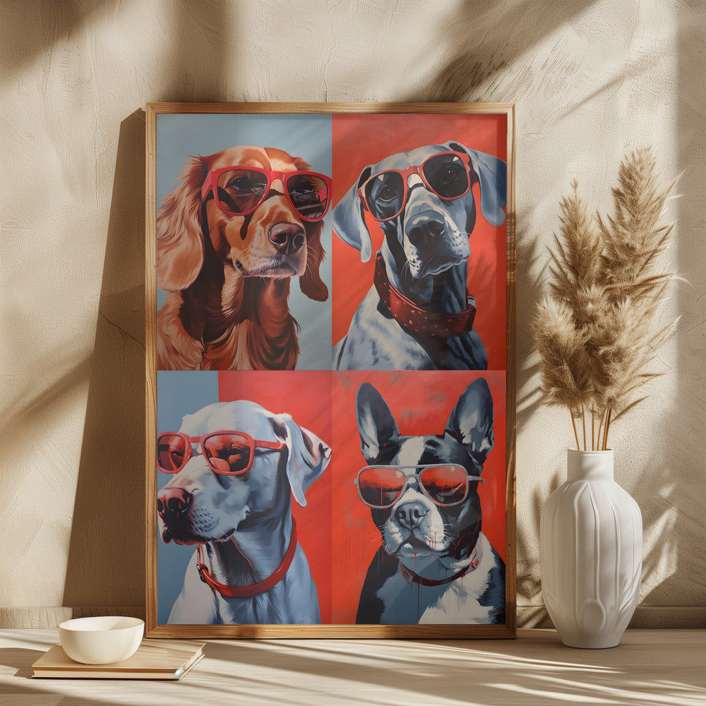 Dogs In Shades Poster