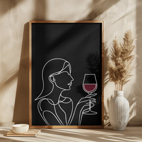 Woman and Wine On Black 2 Poster