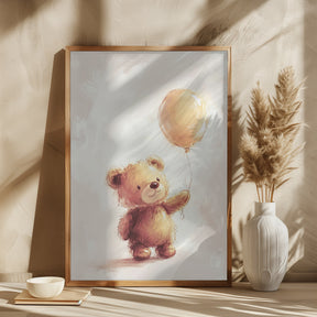 Teddy Bear and Balloon Poster