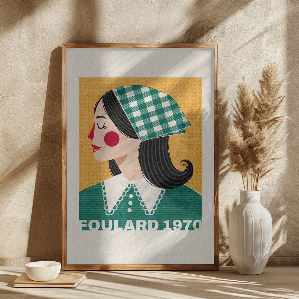 Foulard French Fashion Portrait Poster