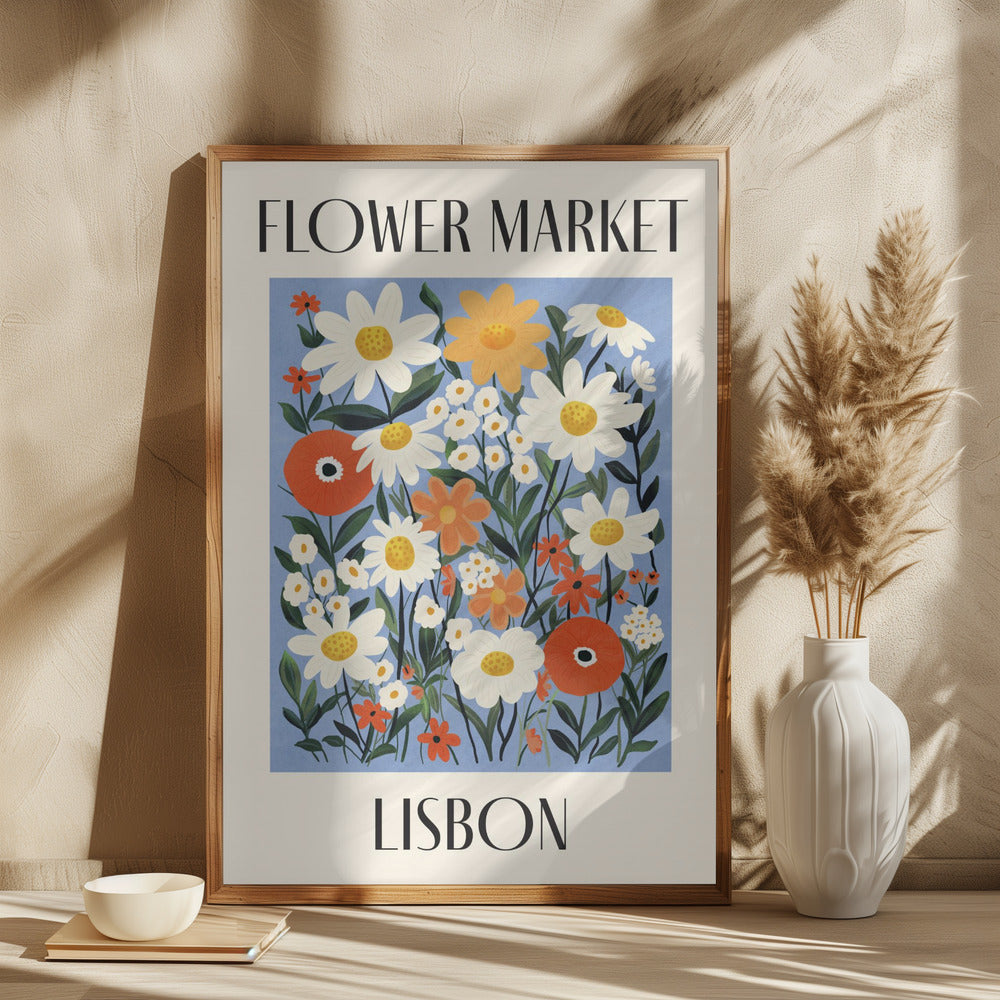 Flower Market Lisbon Portugal Poster