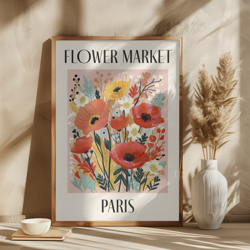 Flower Market Paris France Poster